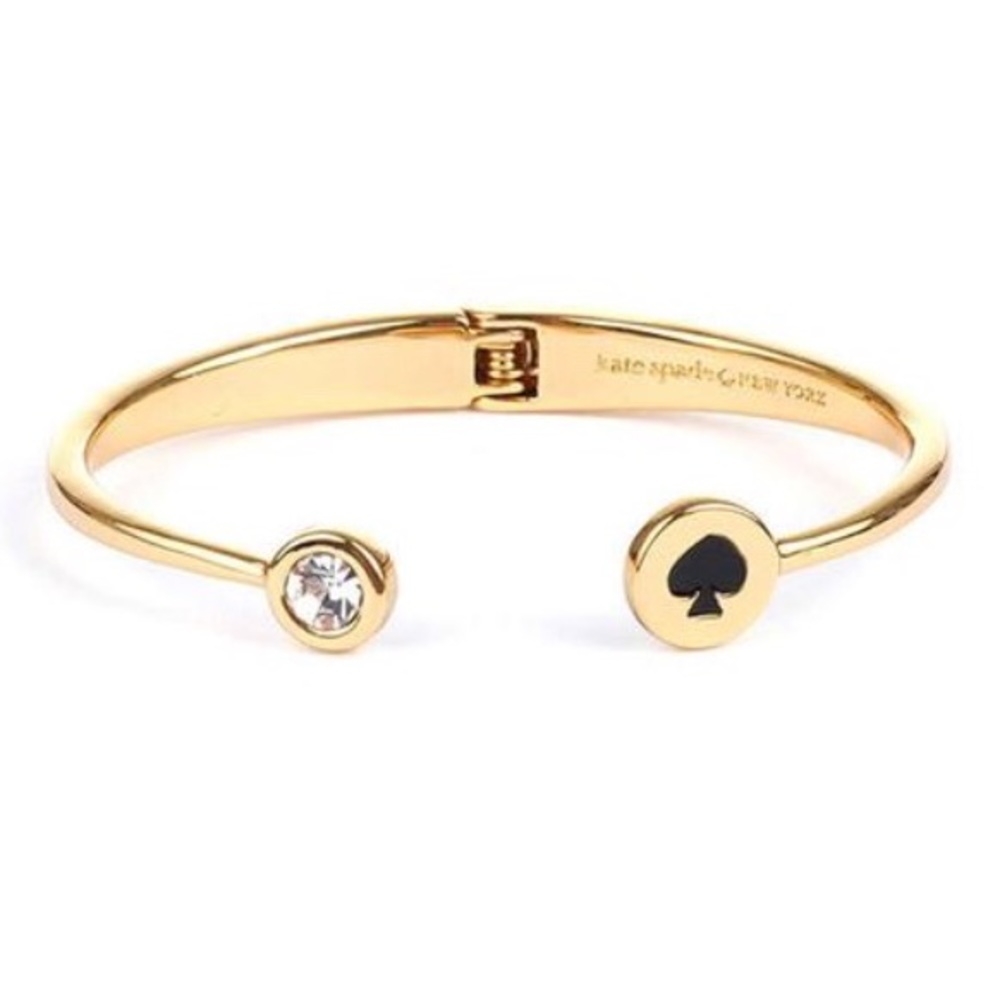 ‘Spot the Spade’ Crystal and Black Bangle Bracelet